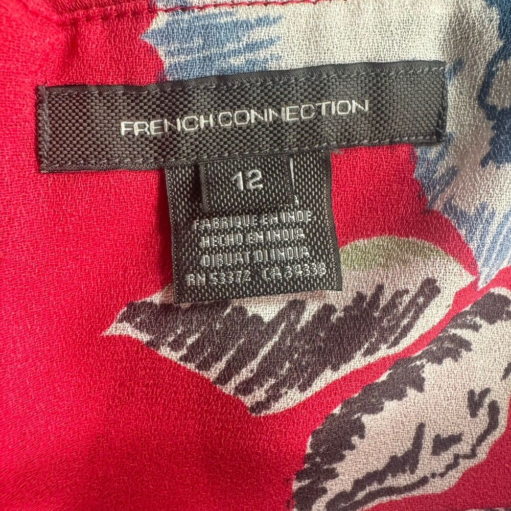 French Connection Dress Cari Size 12 Summer Floral Print Camisole Pink & Blue - Picture 4 of 14
